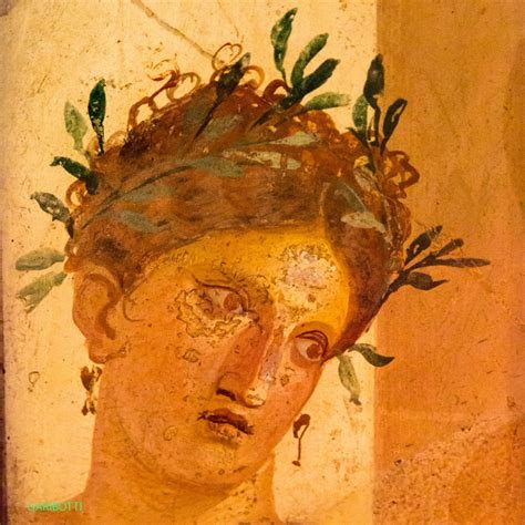 1st century B.C. - Fresco of woman with crown. HERCULANEUM, Napoli ...