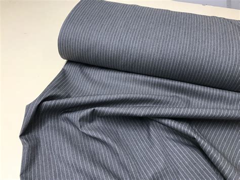 PINSTRIPE suiting dress fabric 150 cms wide tailoring material grey ...