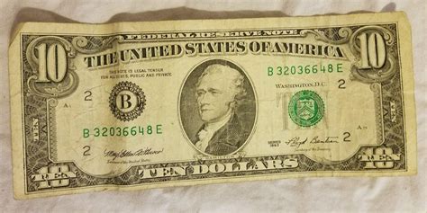 Old Vintage 1993 Ten Dollar Bill $10 Federal Reserve Note - B New York ...