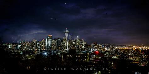 Seattle skyline at night Photograph by The Flying Photographer - Fine ...