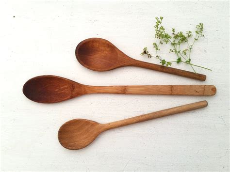 Three Vintage Wooden Spoons . Wood Spoons . Baking Cooking . | Etsy ...