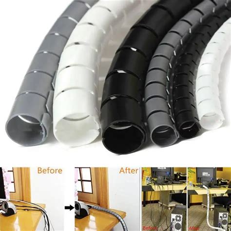 1M New Spiral Wrap Sleeving Band Tube Cable Protector Line PE Plastic ...