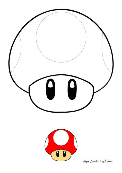 Mario Mushroom Coloring Pages - 2 Free Coloring Sheets (2021) in 2023 ...