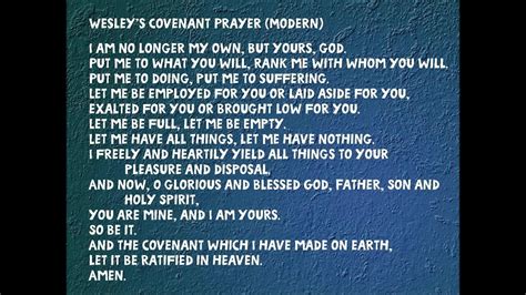 Wesley Covenant Prayer Printable