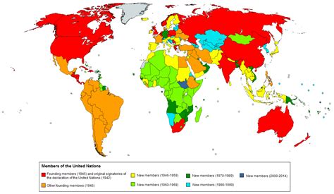 Members of the United Nations by the year of entry - Maps on the Web