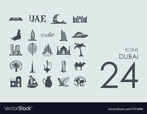 Set of dubai icons Royalty Free Vector Image - VectorStock