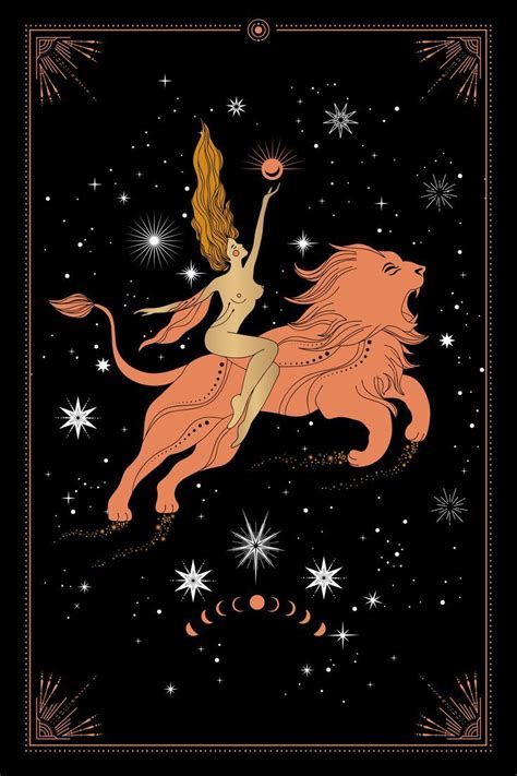 Leo Zodiac Sign Poster, Horoscope Art, Astrology Decor, Leo Zodiac ...