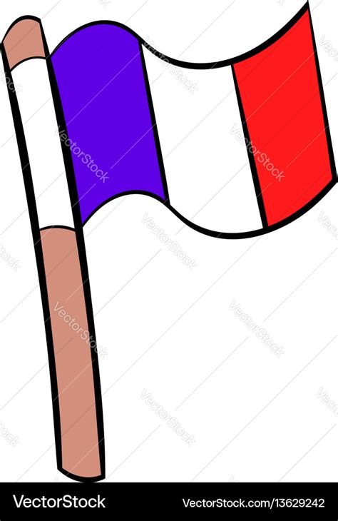 Flag of france icon cartoon Royalty Free Vector Image