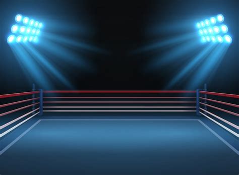 Premium Vector | Empty wrestling sport arena. Boxing ring dramatic ...