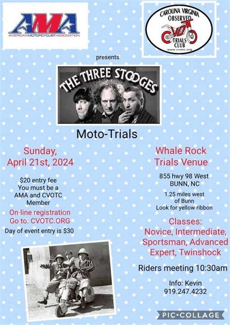 Three Stooges Moto-Trial (Bunn NC) — Carolina Virginia Observed Trials Club