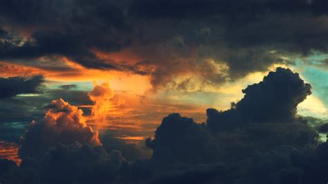 nature, Clouds, Sunset