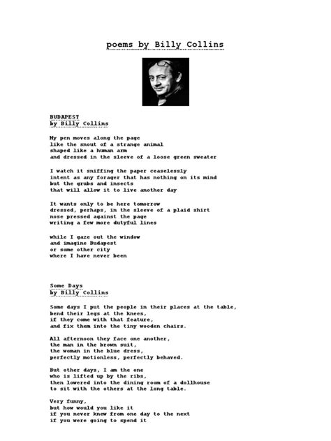 Poems by Billy Collins | Leisure