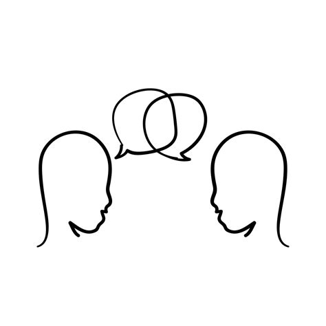 hand drawn doodle two people talking illustration vector isolated ...