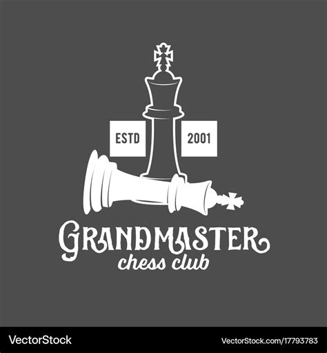 Chess labels badges and design elements Royalty Free Vector