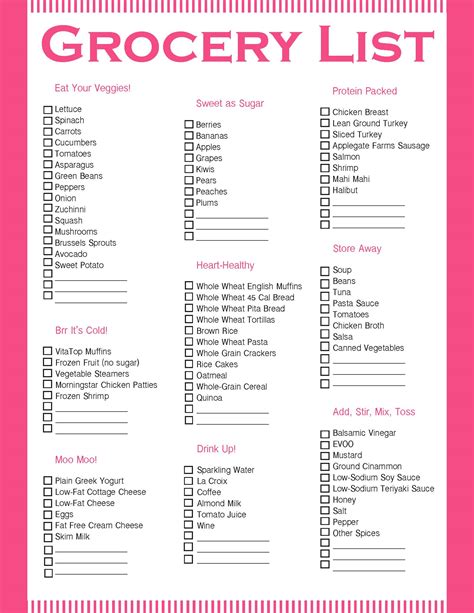 6 Best Images of Simple Printable Grocery Lists - Blank Grocery List ...