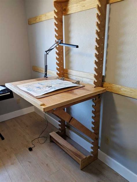 I made a desk with adjustable height and angle | Diy furniture ...