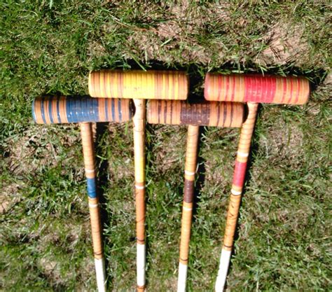 Vintage Croquet Mallets Set of 4 Croquet Mallets | Etsy | Paper towel ...