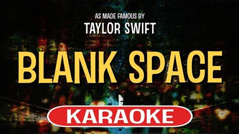 Blank Space (Karaoke Version) - Taylor Swift - YouTube