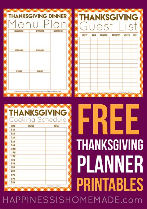 Free Thanksgiving Printables - Menu Planner, Guest List, & More ...