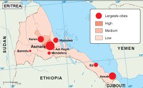 Eritrea population map. EPS Illustrator Map | Vector World Maps