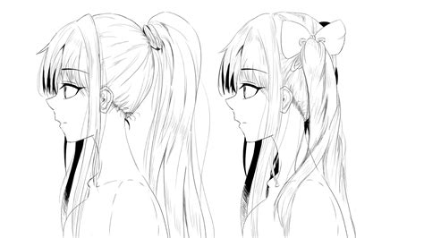 How To Draw Anime Girl Hair Side View