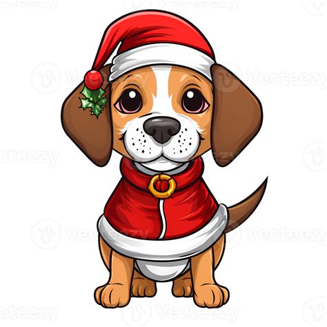 Cute Beagle Christmas Clipart Illustration AI Generative 30533431 PNG