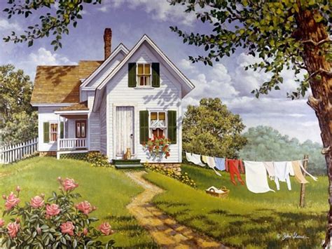 Country life painted by John Sloane | Cottage art, Country life, Life paint