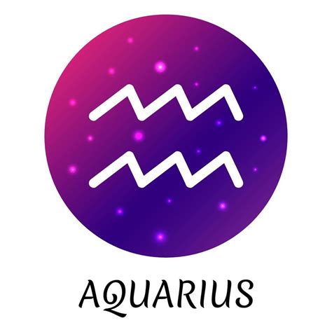 Zodiac sign Aquarius isolated. Vector icon. Zodiac symbol with starry ...