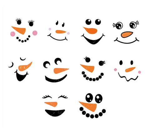 Snowman Face Svg, PNG, PDF, Christmas SVG, Snowman Face Png, Cute ...