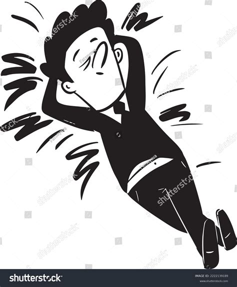 Black White Illustration Man Relax Stock Vector (Royalty Free ...