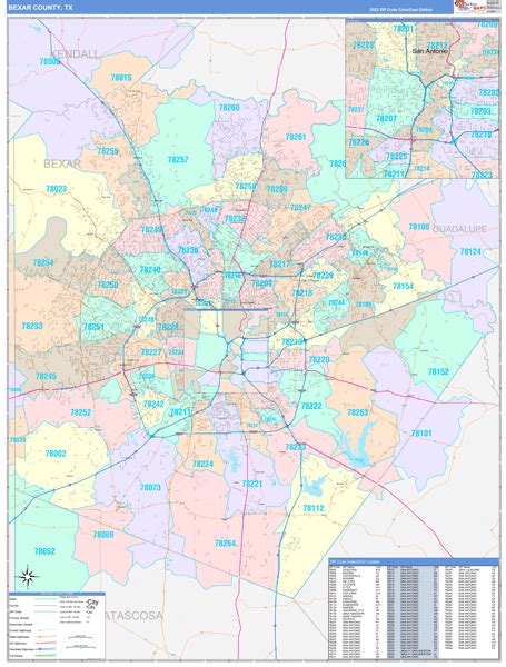 Bexar County, TX Wall Map Color Cast Style by MarketMAPS - MapSales