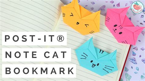 Post-it® Note Crafts - Post-it® Note Cat Bookmark Tutorial! How to Make ...