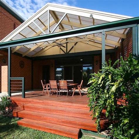 Softwoods 6.0 x 5.5m Suntuf Standard Gable Roof Free Standing Pergola ...