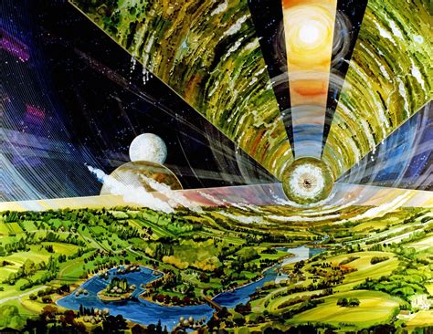 1970's NASA Space Settlement Taurus Interior Art Print 8.5 X 11 Reprint ...