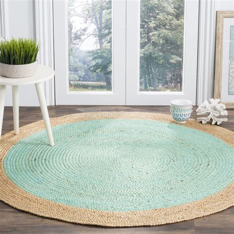 Layla Round Flatweave Rug, Aqua - Safavieh Rugs | Maisonette