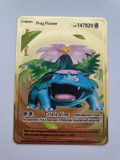 Pokémon kovová karta Frog Flower | Aukro