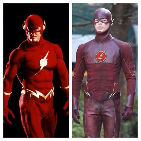 John Wesley Shipp(Left) as the 1990 flash, Grant Gustin(Right) As "The ...