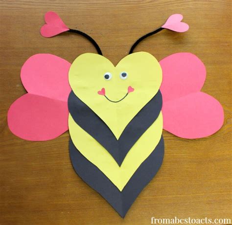 Bee Mine Valentine - Heart Craft for Kids - From ABCs to ACTs