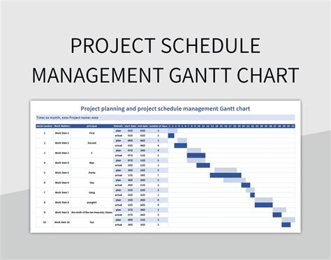 Project Management Gantt Chart Excel Template