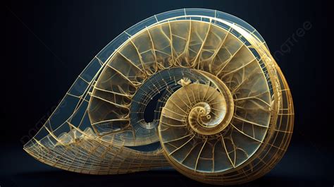 Gold Snail Shell Background, 3d Renderings For Photographers, 3d ...