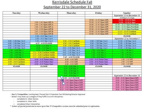 Skating Schedules :: Kerrisdale Figure Skating Club powered by Uplifter