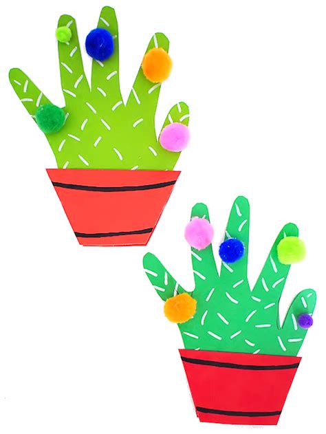 handprint cactus valentine craft | Our Kid Things