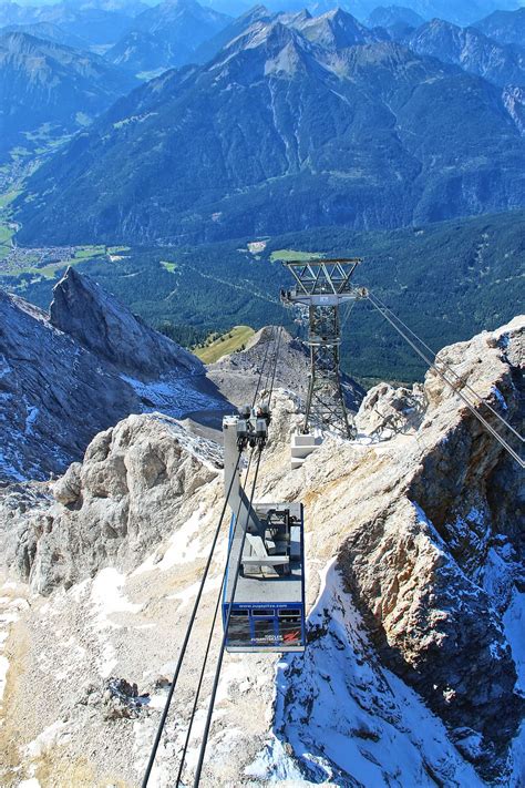 HD wallpaper: cable car, gondola, lift, zugspitze, mountains, panorama ...