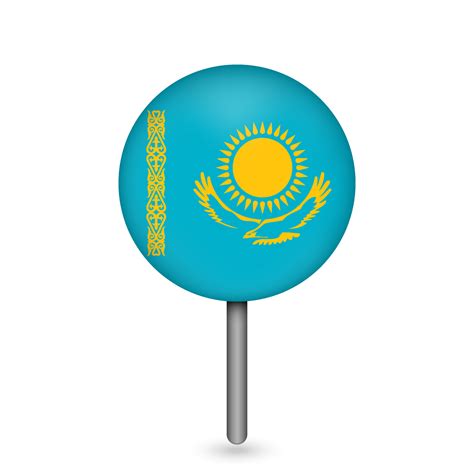 Map pointer with contry Kazakhstan. Kazakhstan flag. Vector ...