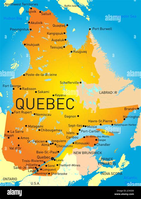 Quebec map vector hi-res stock photography and images - Alamy