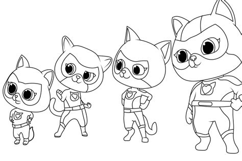 Characters from SuperKitties coloring page - Download, Print or Color ...