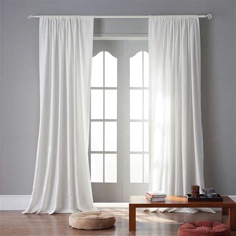 Modern White Color Linen Solid Sheer Curtain Window Curtains For Livin ...