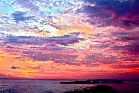 Fond d'écran : paysage, Coloré, le coucher du soleil, mer, eau, la ...