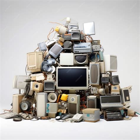 Premium AI Image | The waste electrical and electronic equipment pile ...