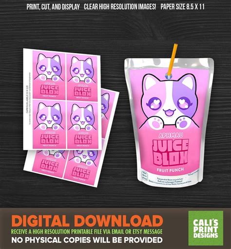 Printable Meemeows Aphmau Birthday Caprisun Label Aphmau Juice - Etsy ...